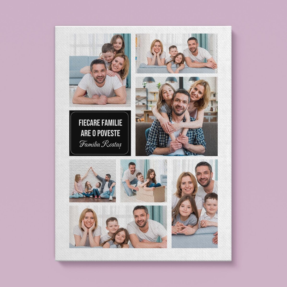 Individuell gestaltetes Bild mit 7 Familienfotos