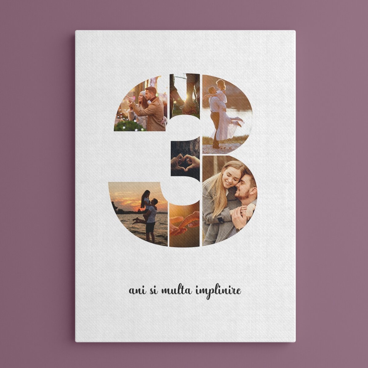 Individuell gestaltetes Bild mit 7 Fotos, Modell Nr. 3 und Textbotschaft