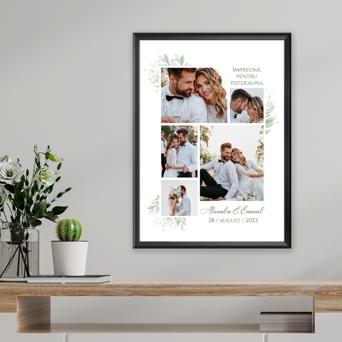 Individuell gestaltetes Bild mit Fotos und Text – Hochzeit