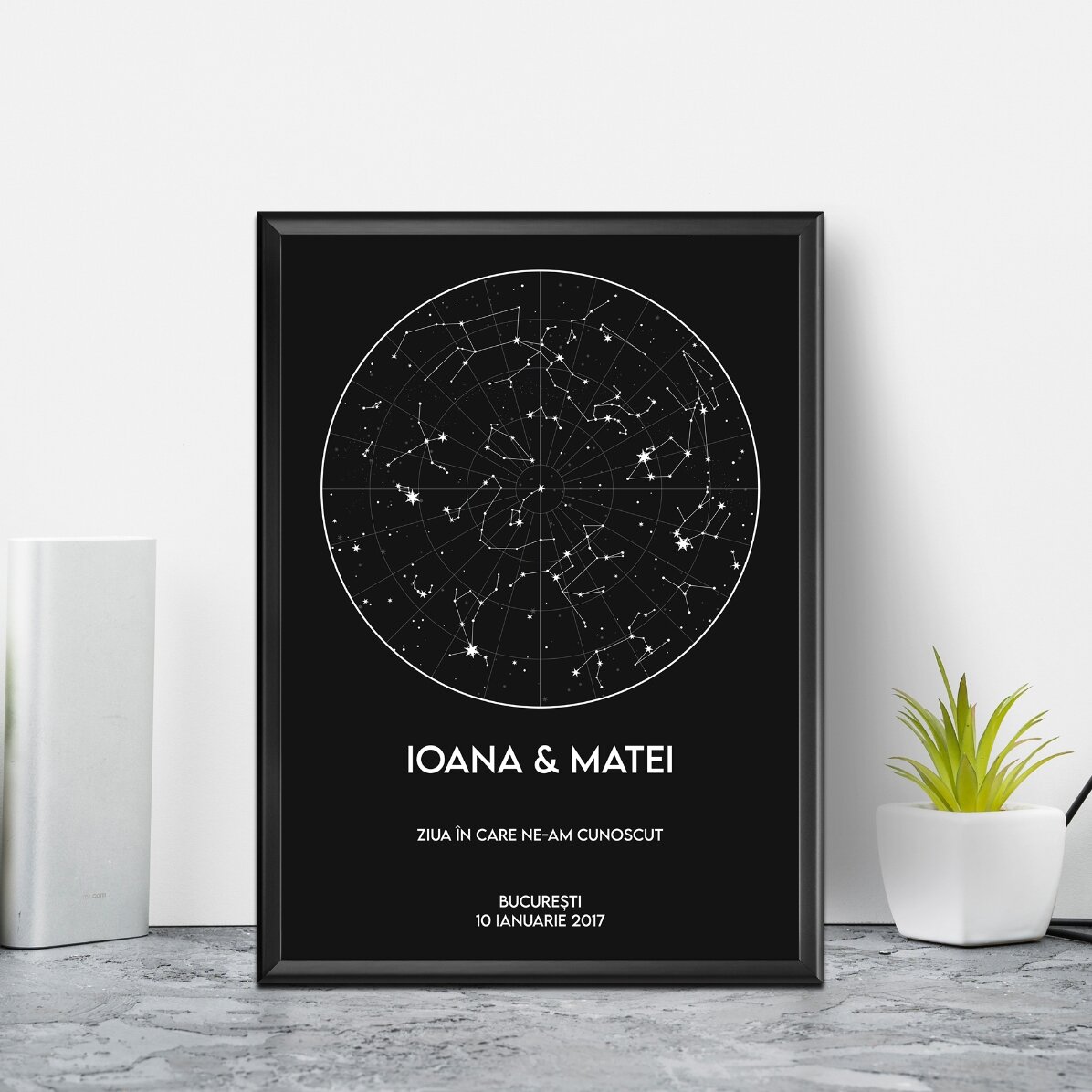 Personalised painting with text - Star map