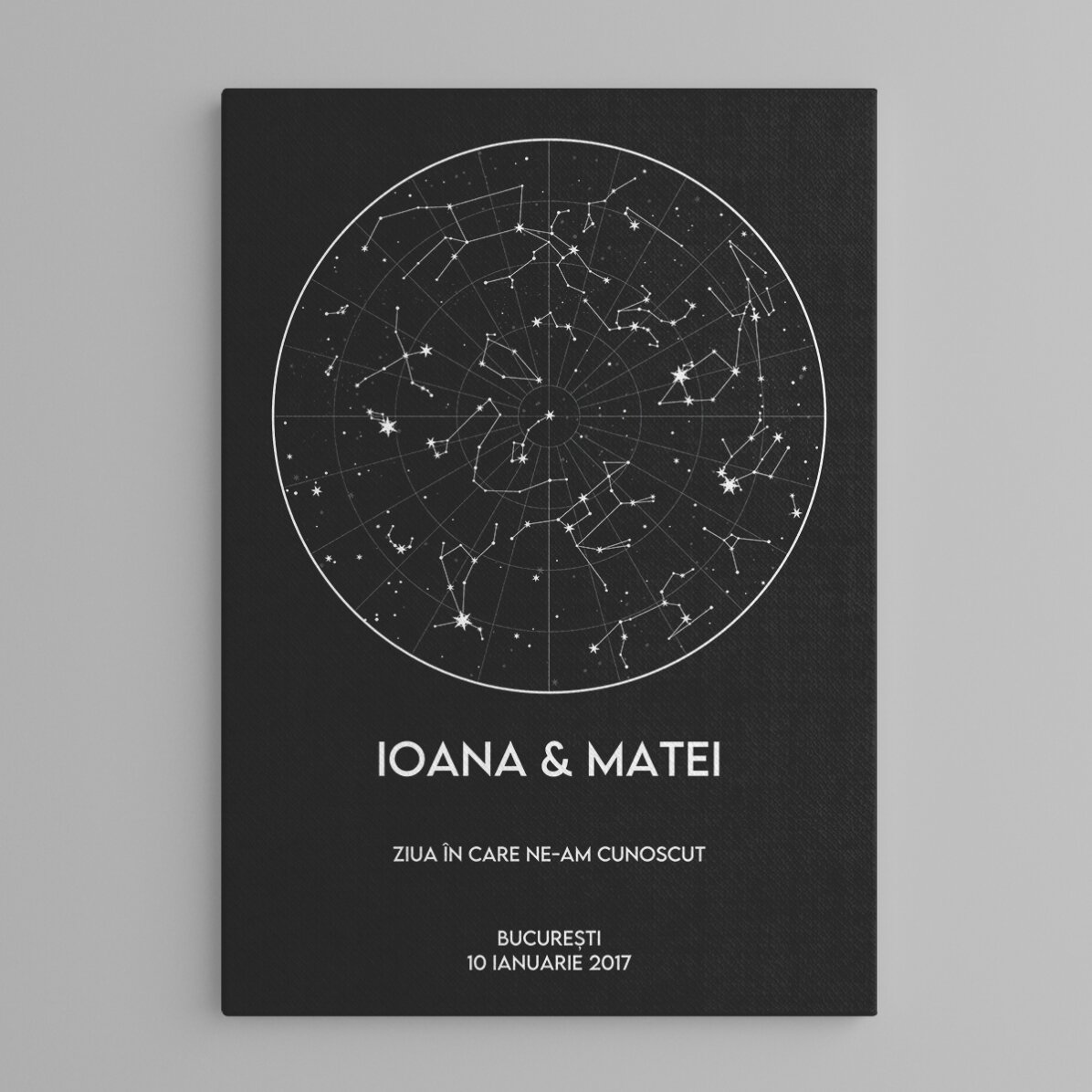 Personalised painting with text - Star map