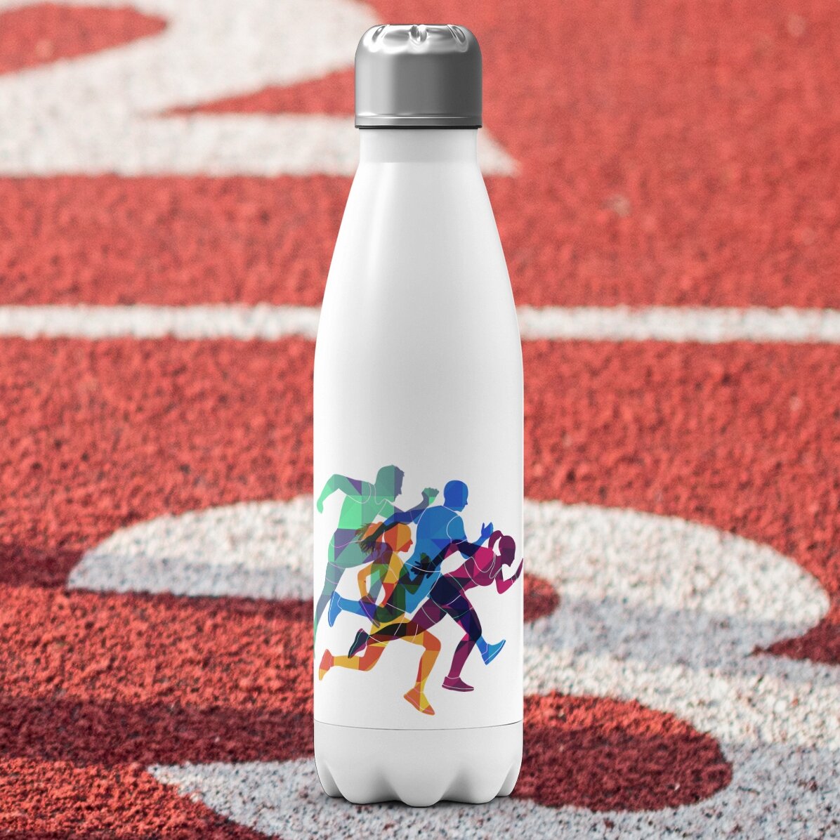 Thermoskanne mit weißem Boden, individuell mit Namen bedruckt – Runner