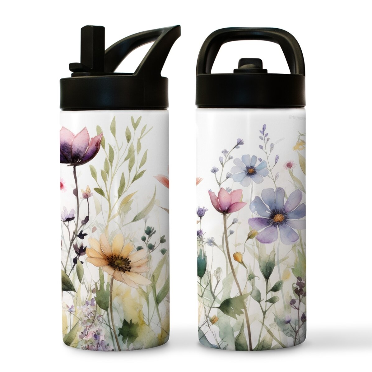 Thermoskanne mit Griff und Strohhalm – Kollektion „Floral“