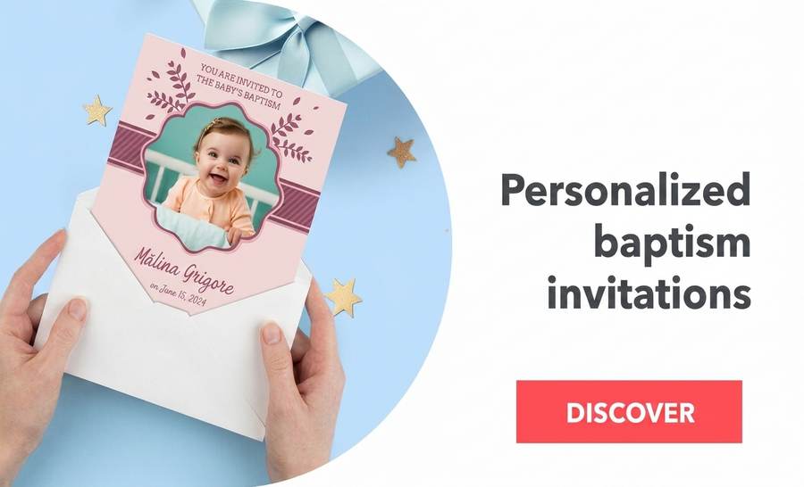 Personalisierte Einladungen zur Taufe