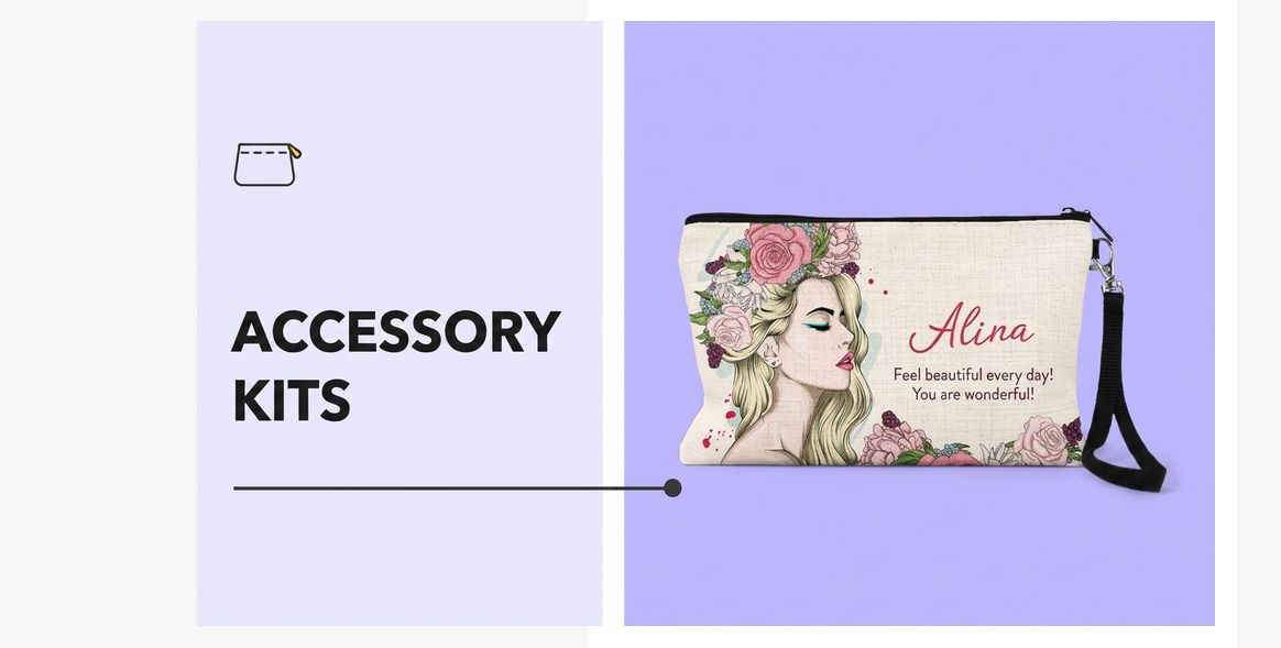 Personalisierte Täschchen für Accessoires