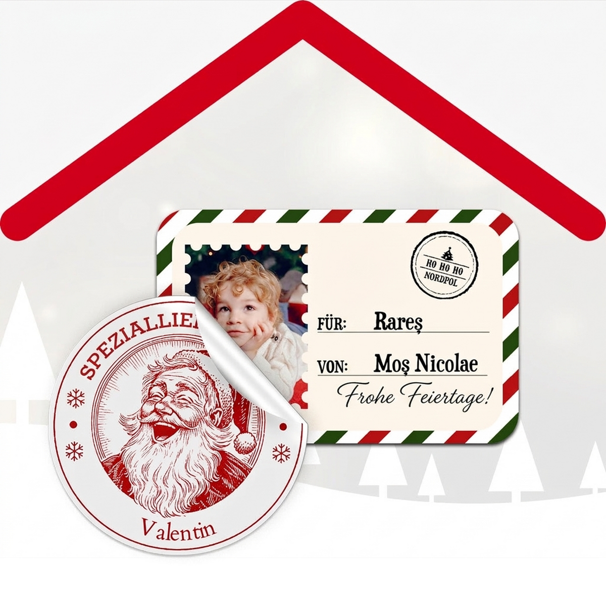 Personalisierte Aufkleber, selbstklebende Etiketten zu Weihnachten