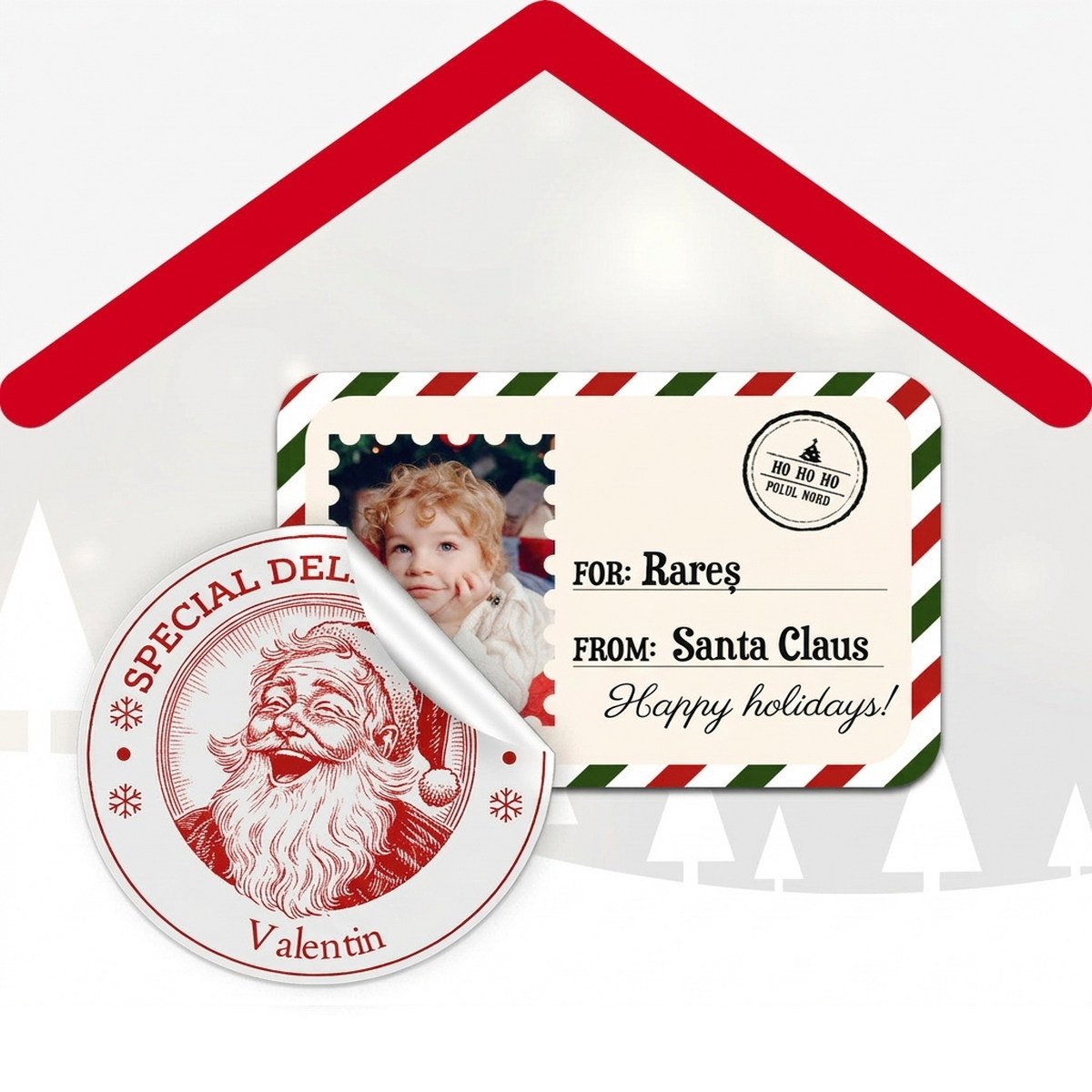 Personalisierte Aufkleber, selbstklebende Etiketten zu Weihnachten
