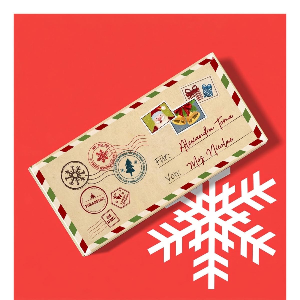 Personalisierte Schokoladentafel zum Nikolaus