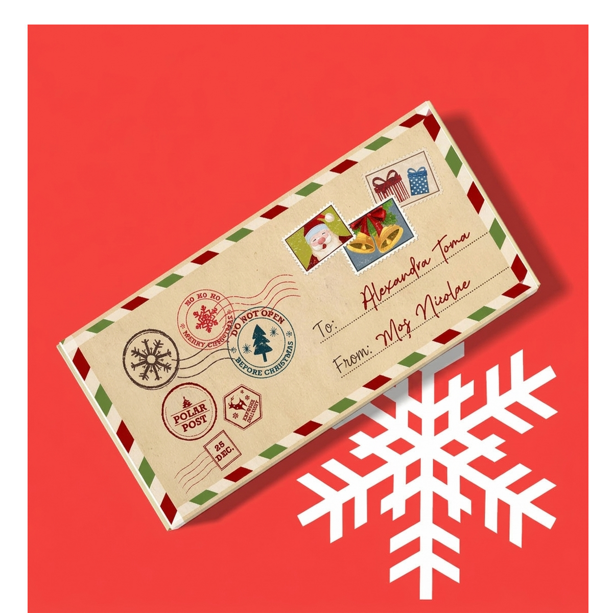 Personalisierte Schokoladentafel zum Nikolaus