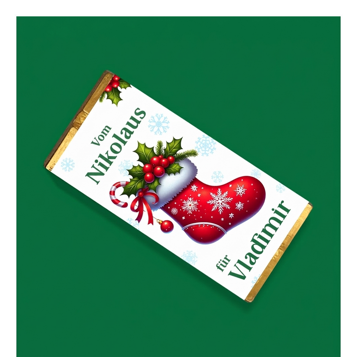 Personalisierte Mini-Schokoladentafel zum Nikolaus