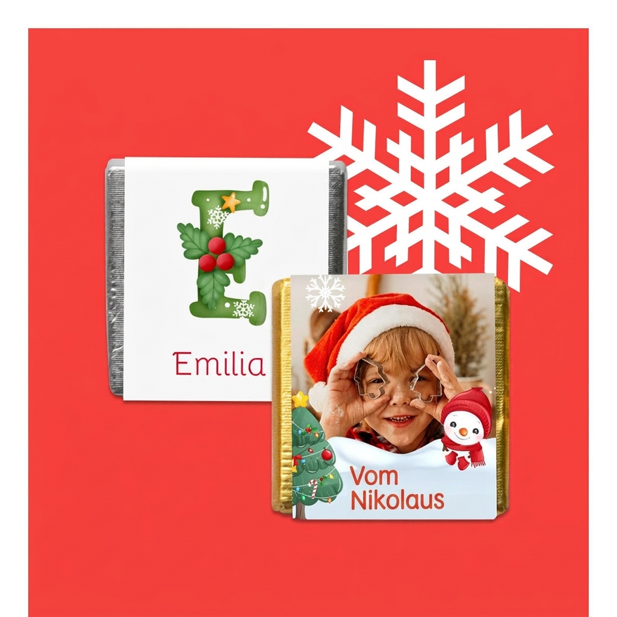 Personalisierte Mini-Schokolade zum Nikolaus