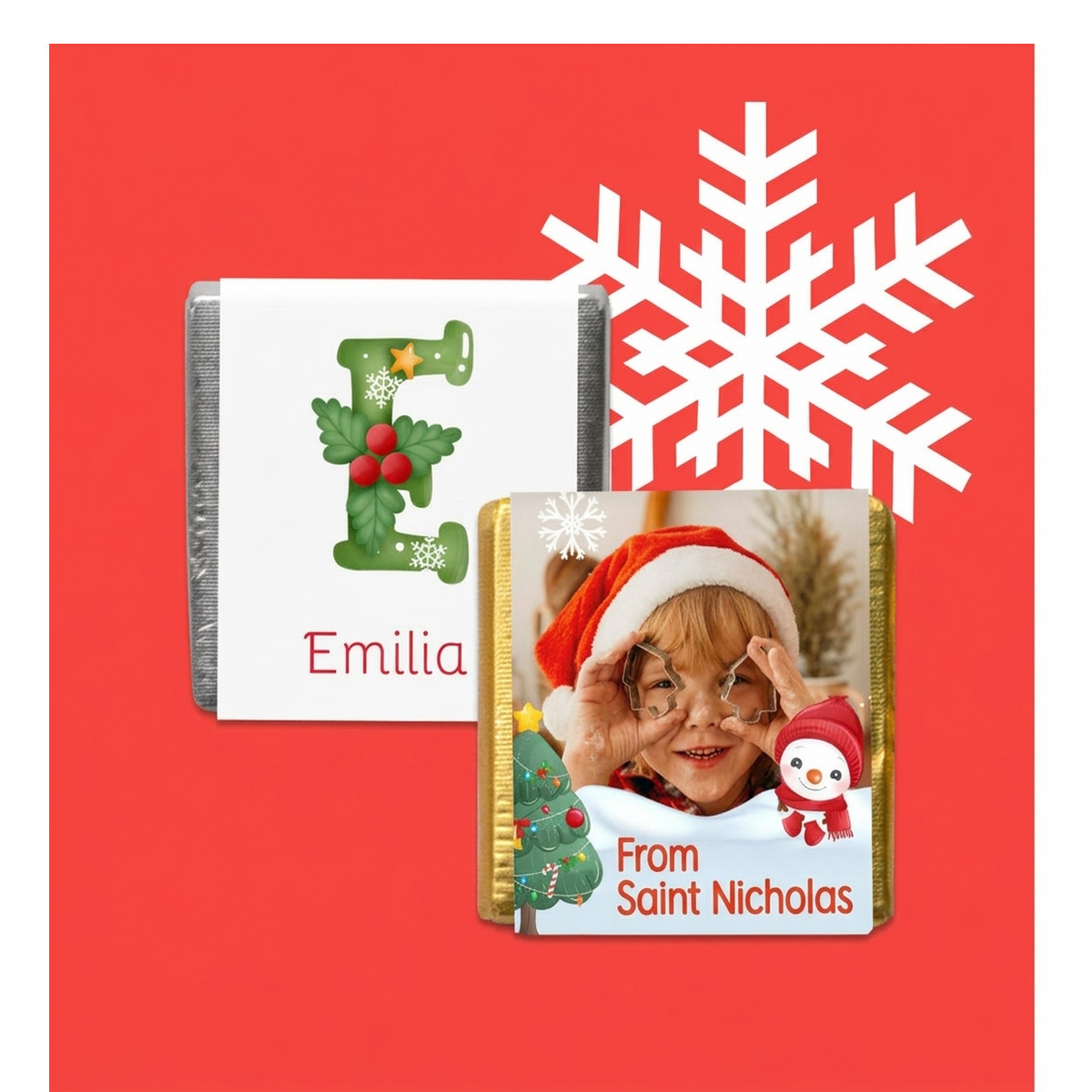 Personalisierte Mini-Schokolade zum Nikolaus