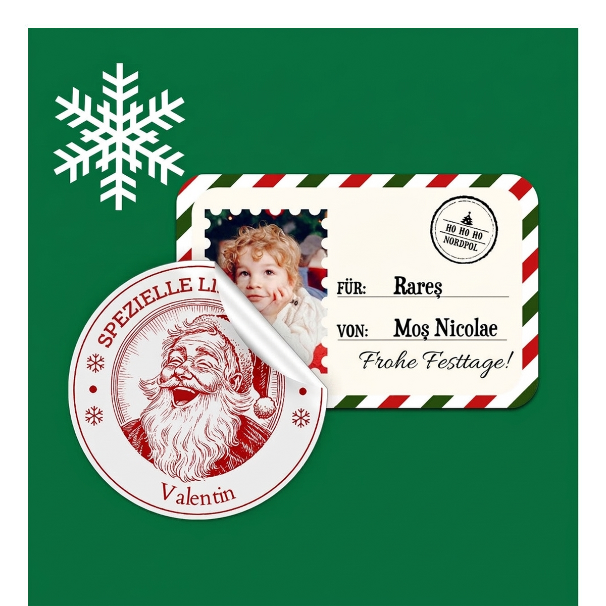 Personalisierte Aufkleber, selbstklebende Etiketten zum Nikolaus
