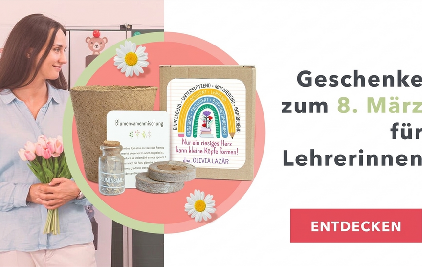 Personalisierte Geschenke für Lehrerinnen zum 8. März
