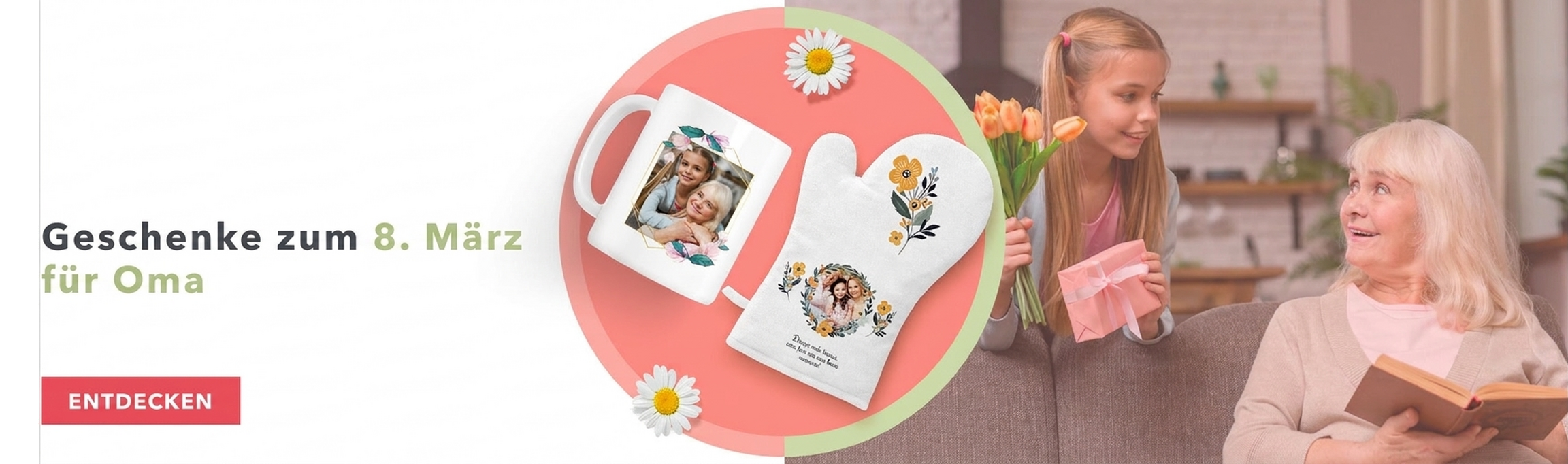 Personalisierte Geschenke zum 8. März für die Großmutter
