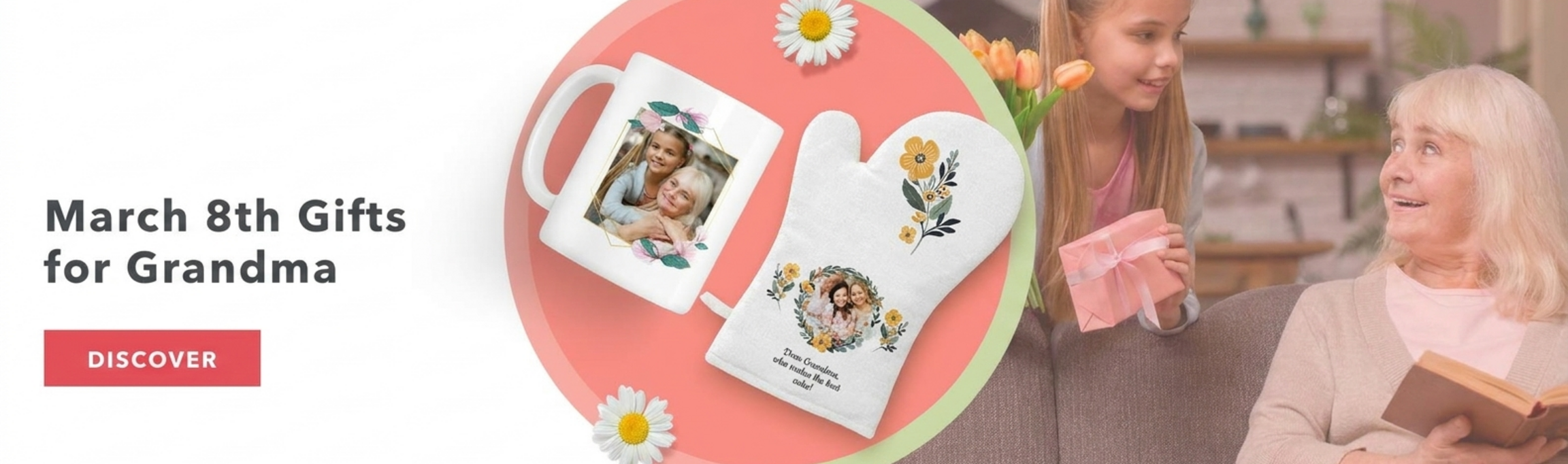 Personalisierte Geschenke zum 8. März für die Großmutter