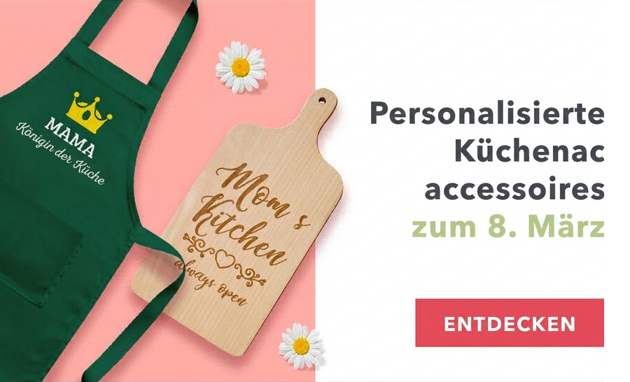 Personalisierte Küchenaccessoires zum 8. März