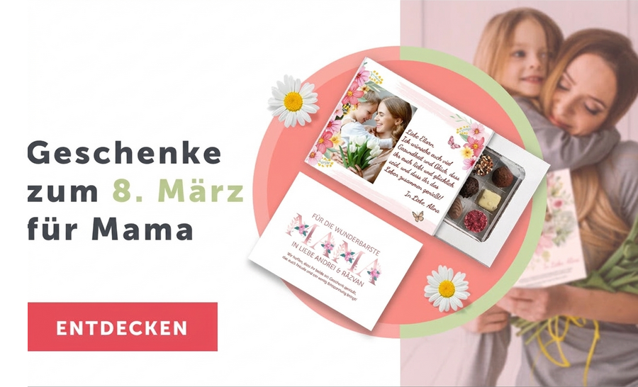Personalisierte Geschenke zum 8. März für die Mutter