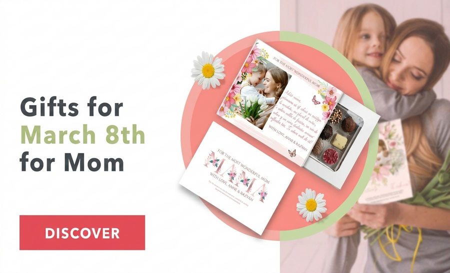 Personalisierte Geschenke zum 8. März für die Mutter