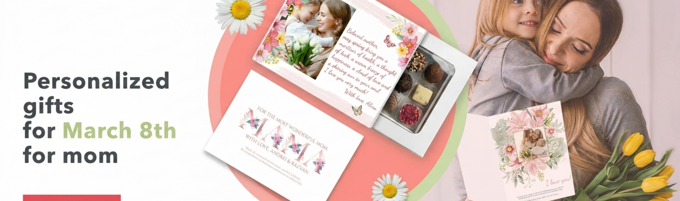Personalisierte Geschenke zum 8. März für die Mutter