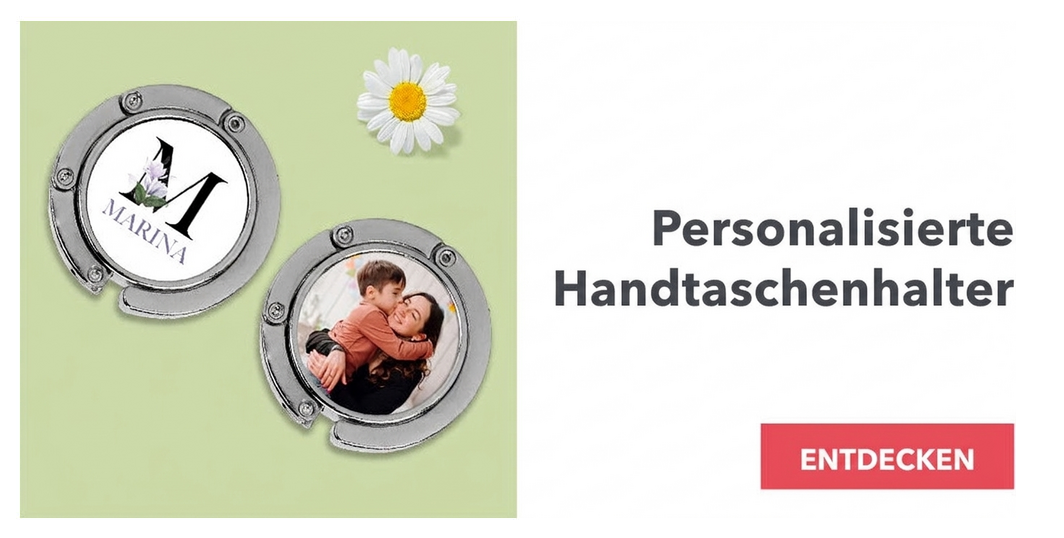 Personalisierte Taschenhalter für den Tisch