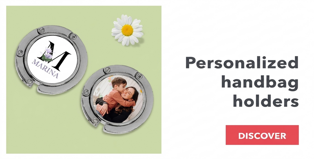 Personalisierte Taschenhalter für den Tisch