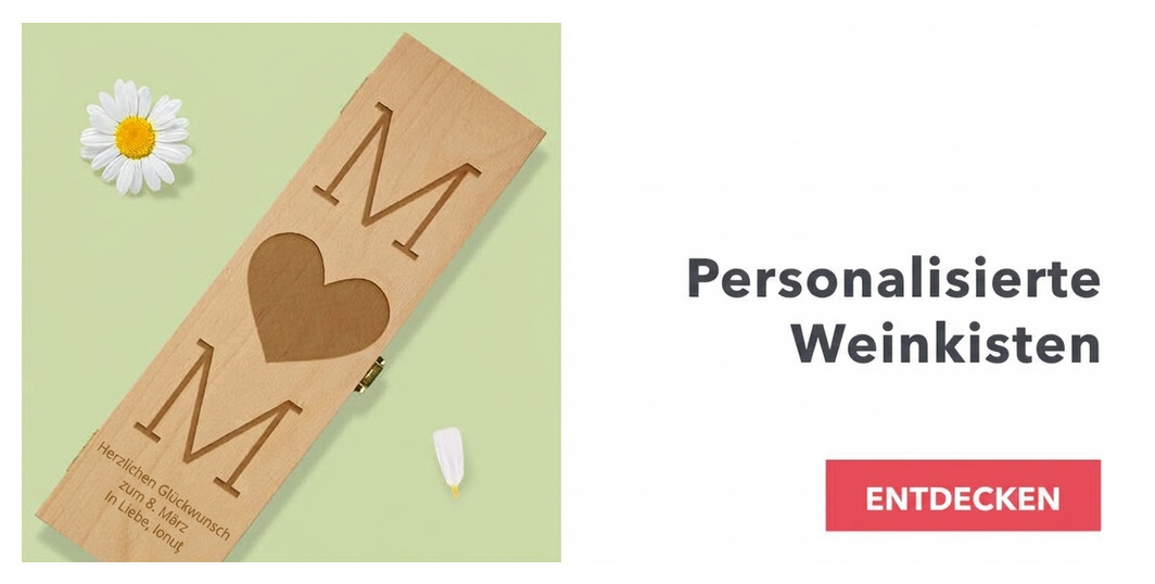 Personalisierte Weinkisten zum 8. März