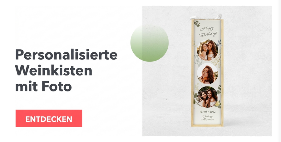Personalisierte Weinkisten mit Foto