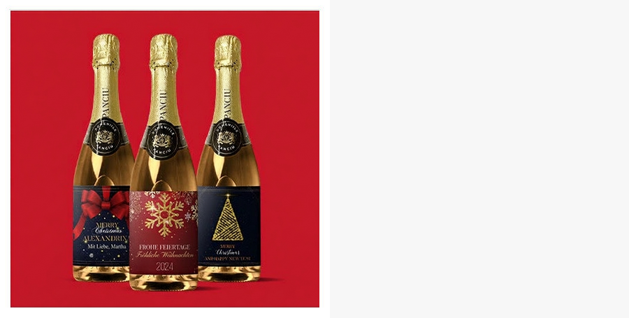 Personalisierte Schaumweine zu Weihnachten