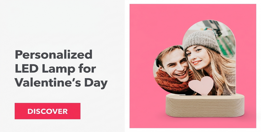 Personalisierte LED-Nachtlampe zum Valentinstag