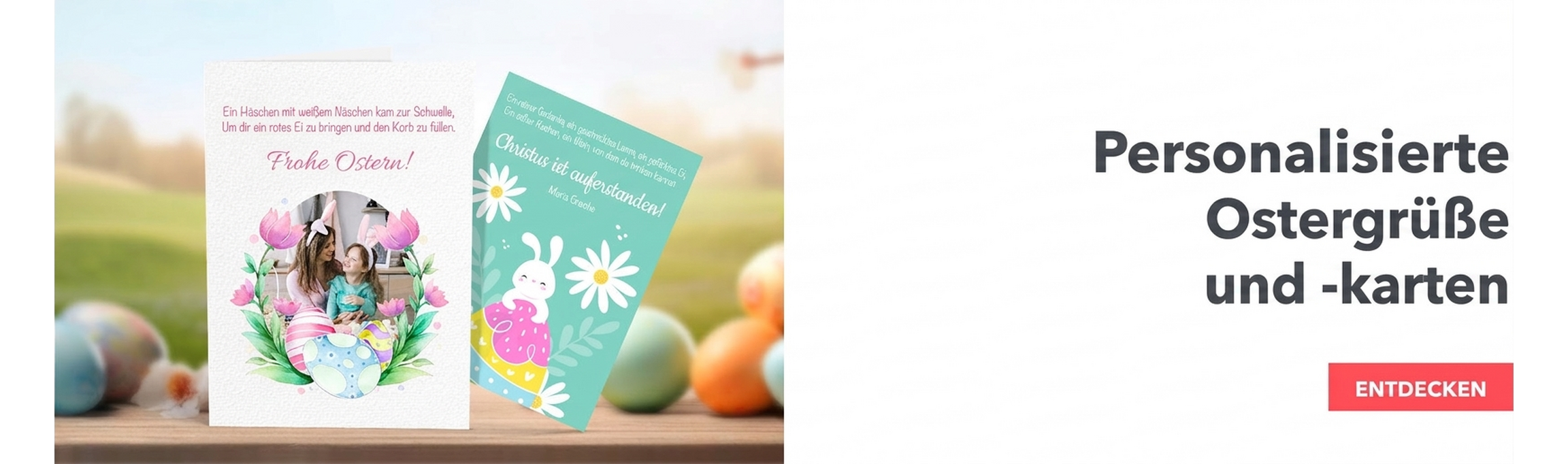 Personalisierte Grußkarten und Karten zu Ostern