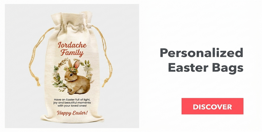 Personalisierte Tüten für Weinflaschen zu Ostern