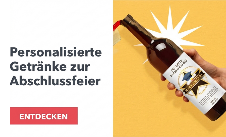 Personalisierte Getränke zum Schulabschluss