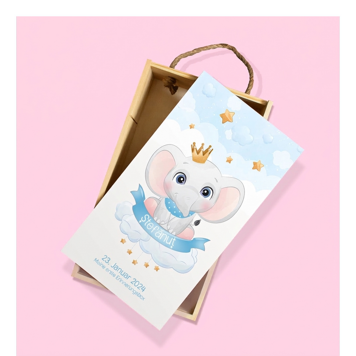 Geschenkboxen aus Holz zur Taufe