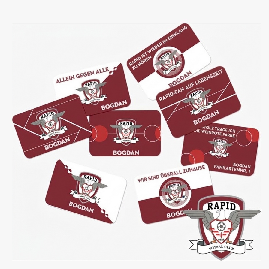Personalisierte Aufkleber, selbstklebende Etiketten unter offizieller Lizenz – FC Rapid 1923