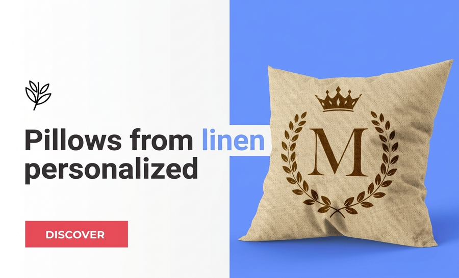 Personalisierte Kissen mit Leinenstruktur