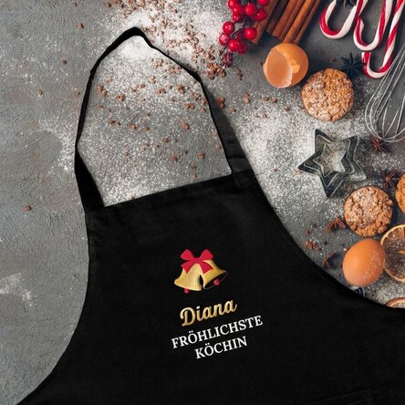 Individuell gestaltete Serviette mit Text – Merriest Chef