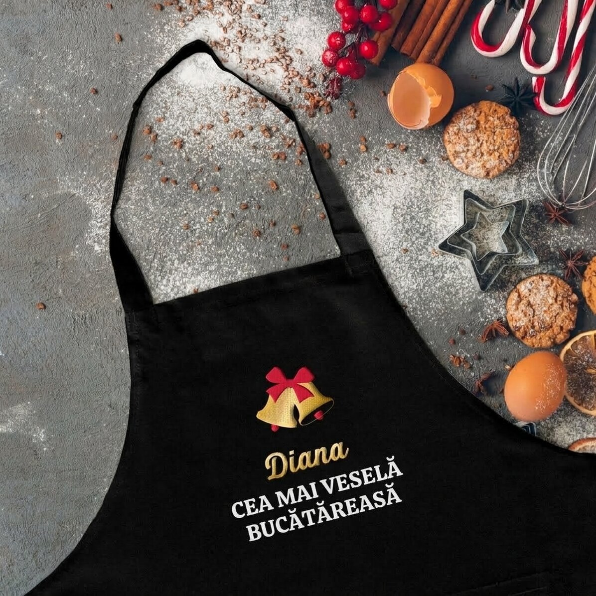 Individuell gestaltete Serviette mit Text – Merriest Chef
