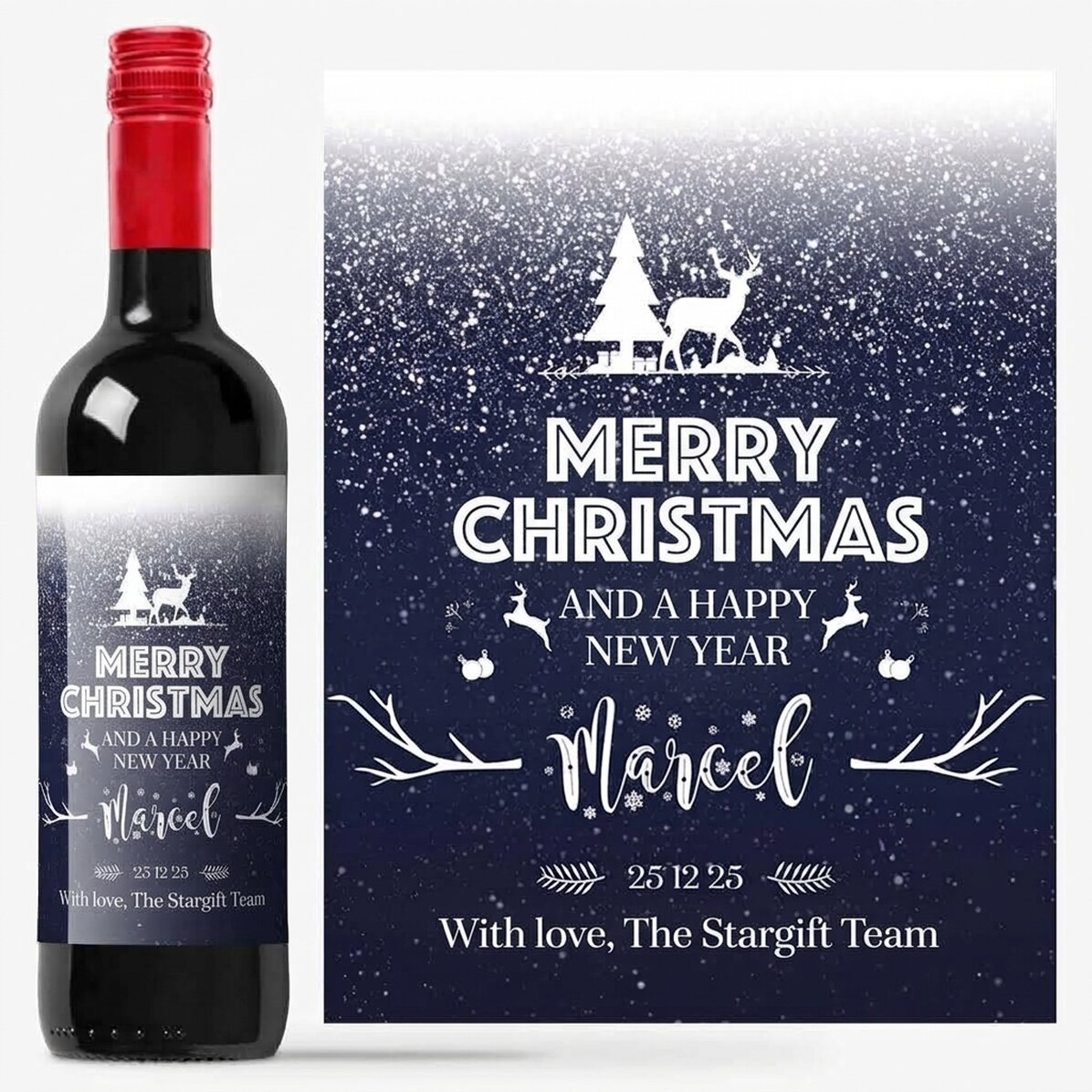 Wein mit individueller Beschriftung – „Snowing night“