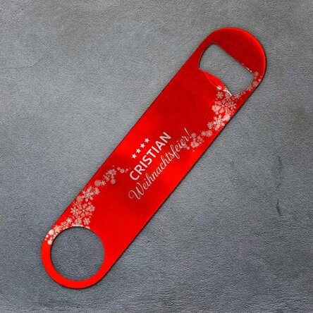 Personalisierter Bieröffner mit Text – Weihnachtsfeier