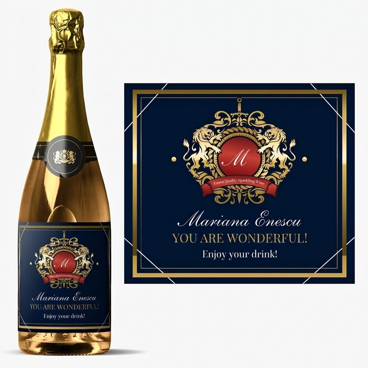 Personalisierter Sekt mit Text – Heraldry