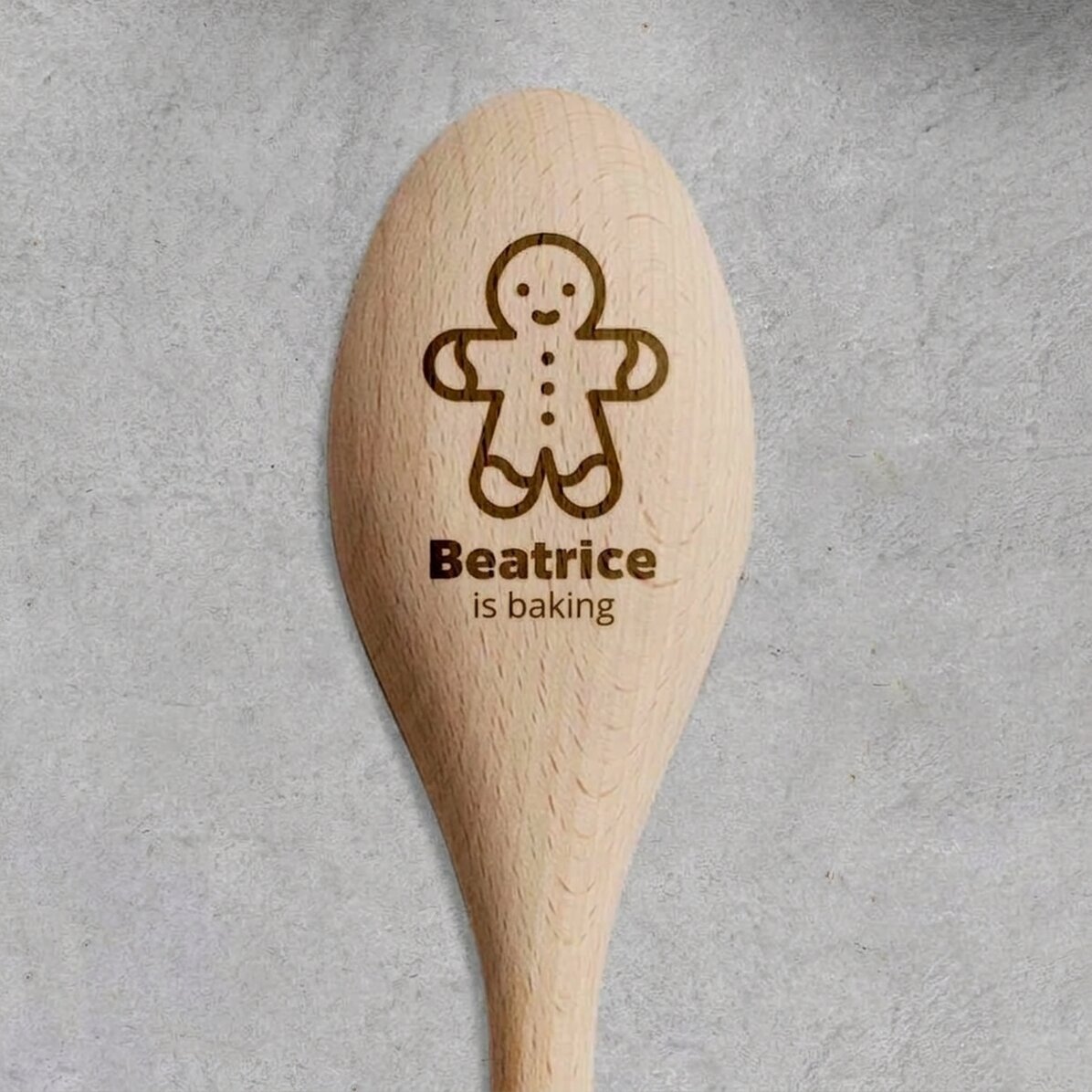 Personalisierter Holzlöffel – Gingerbread