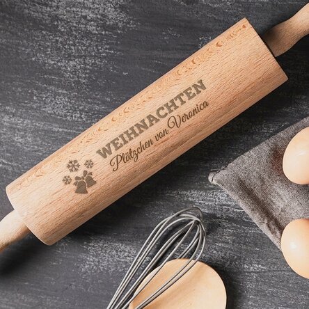 Individuell gestalteter Holz-Teigroller – Cookies by...