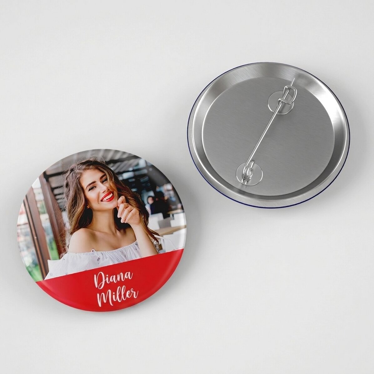 Personalisiertes Button mit Foto und Text – You