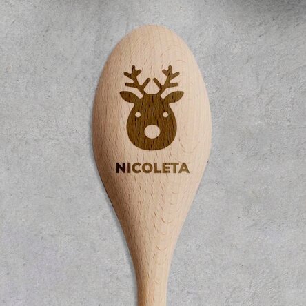 Personalisierter Holzlöffel – Ren