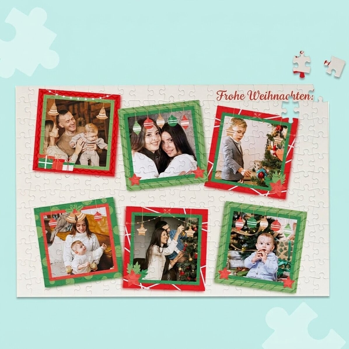 Individuell gestaltetes Puzzle mit 6 Fotos, 40 x 28,5 cm – Weihnachtserinnerungen