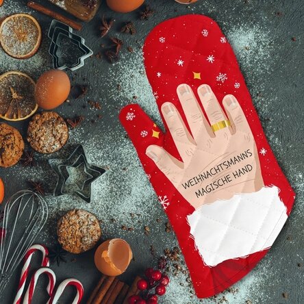Personalisierter Küchenhandschuh mit Aufdruck – Die magische Hand des Weihnachtsmanns