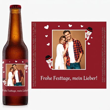 Individuell gestaltetes Bier mit Foto und Text – Weihnachten