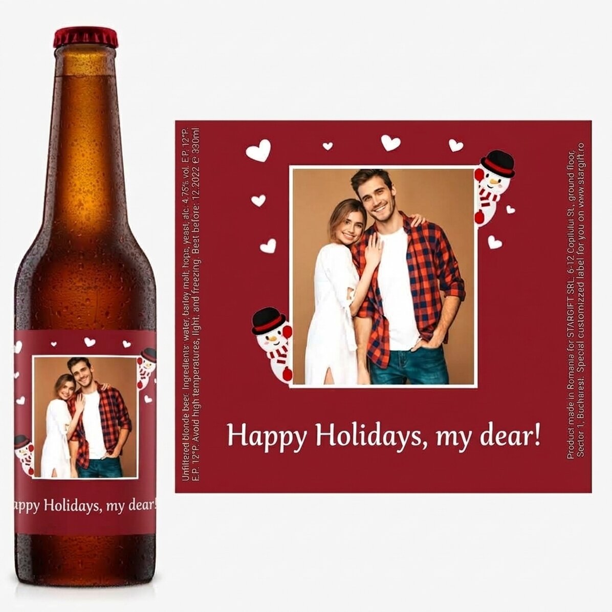 Individuell gestaltetes Bier mit Foto und Text – Weihnachten