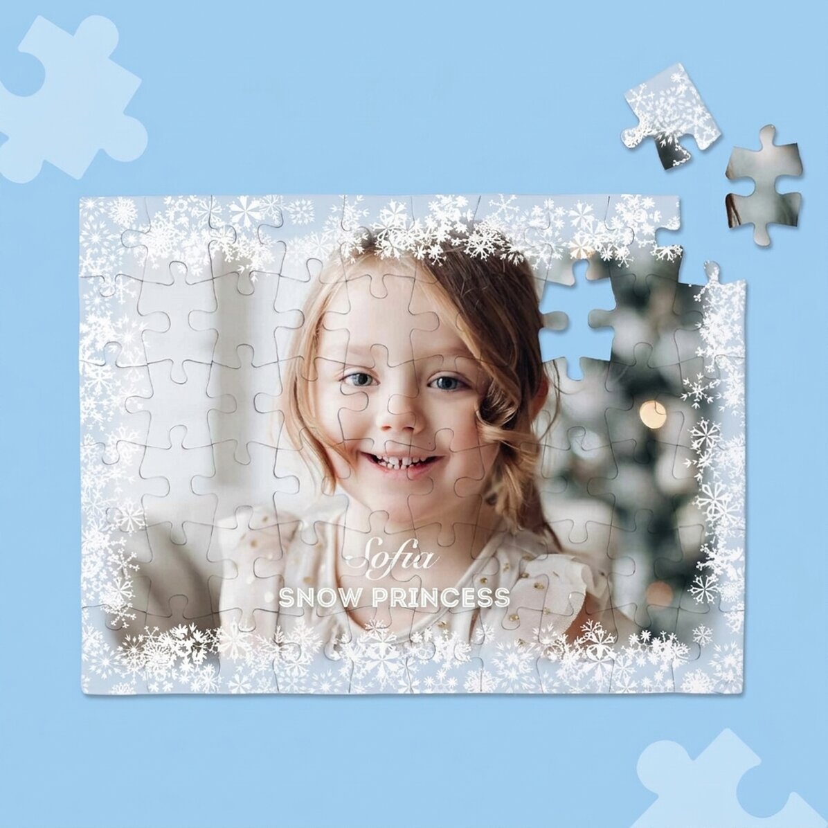 Personalisiertes Puzzle mit Foto und Text, 20 x 15 cm – Winter